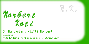 norbert koti business card