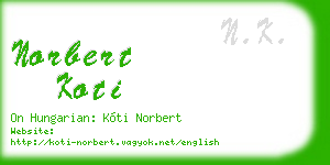 norbert koti business card